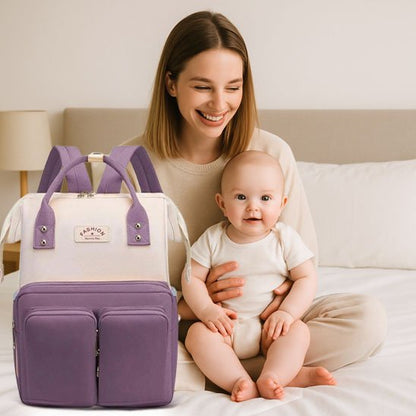Maman avec bebe et Sac a langer 